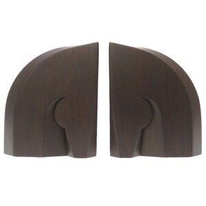 Hermes Bookends Set Wood Taurillon H Brown Rouge H Book Stand 0110